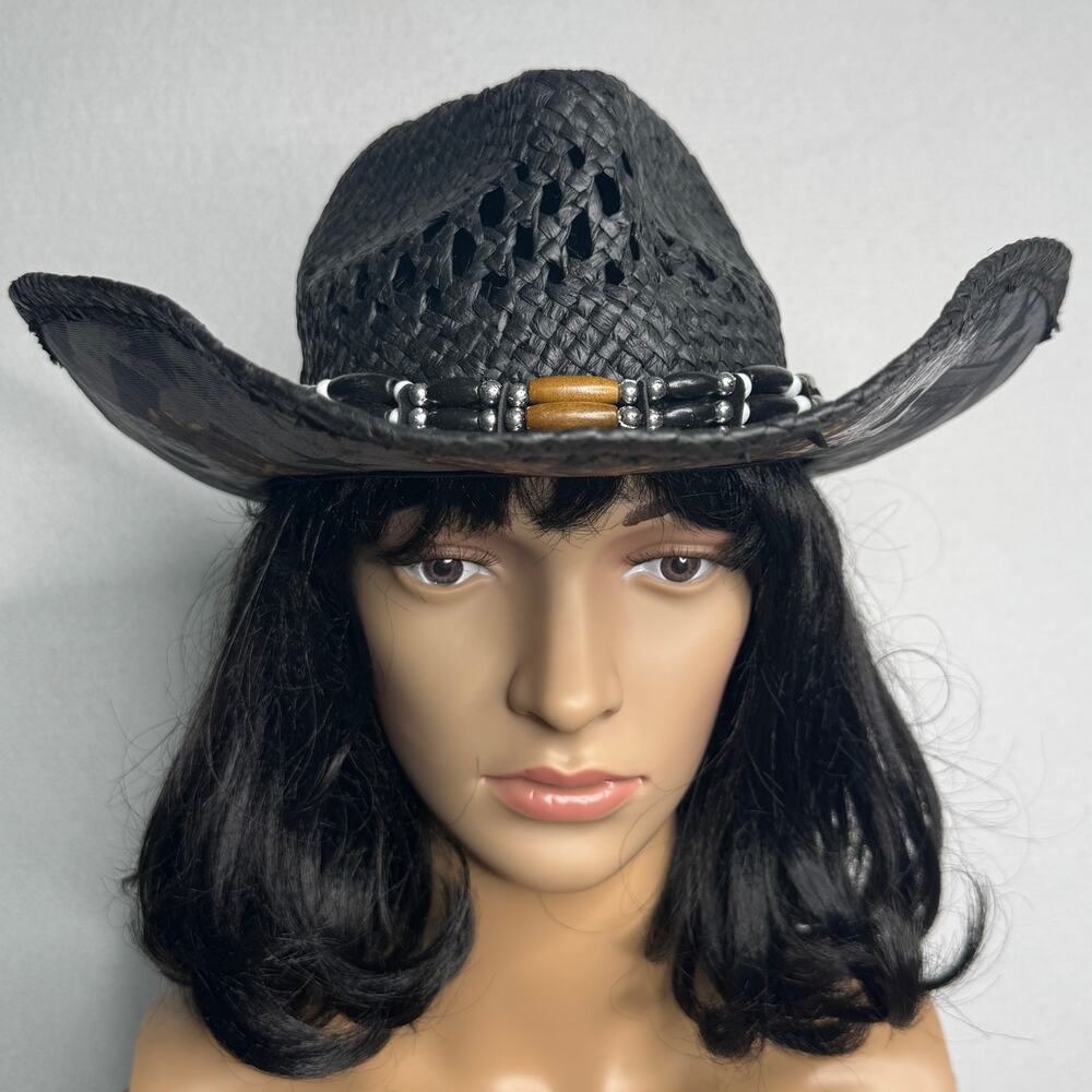 Carolinas Saltwater Black 2A Snake Skull Western Cowboy Hat NWT One Size